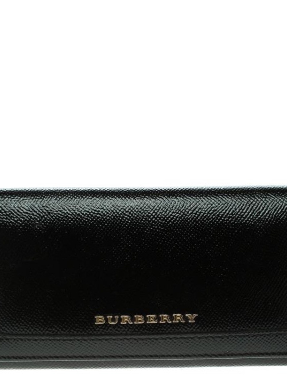 Burberry Black Saffiano Leather Continental Wallet with Gold Logo
